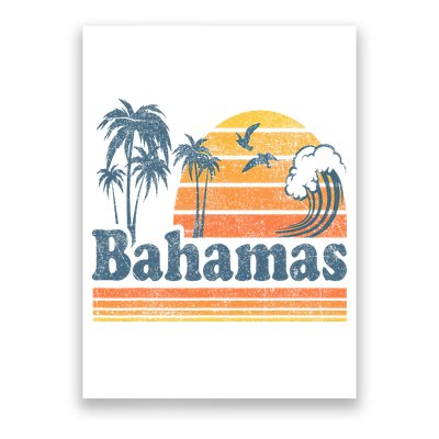 Bahamas Beach Summer Vacation Sunset Vintage 70S Retro Poster