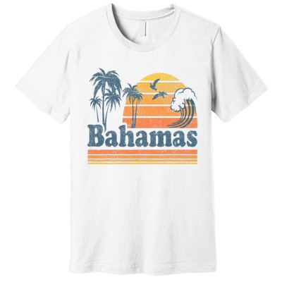 Bahamas Beach Summer Vacation Sunset Vintage 70S Retro Premium T-Shirt