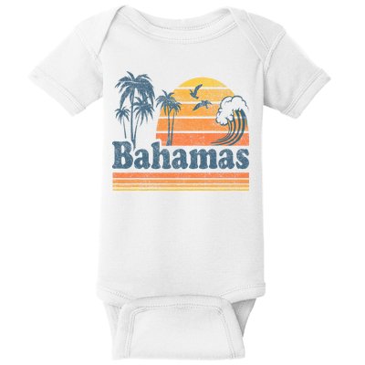 Bahamas Beach Summer Vacation Sunset Vintage 70S Retro Baby Bodysuit