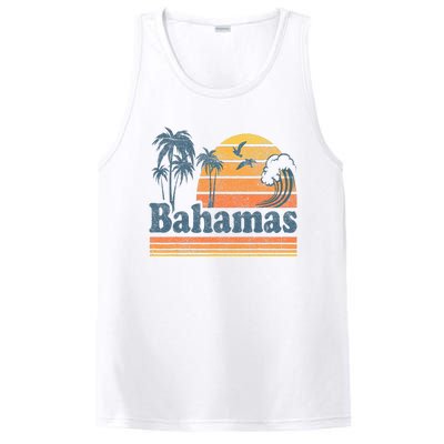 Bahamas Beach Summer Vacation Sunset Vintage 70S Retro PosiCharge Competitor Tank