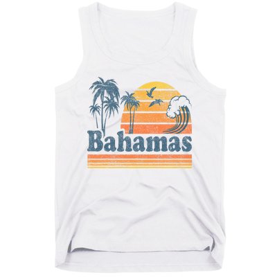 Bahamas Beach Summer Vacation Sunset Vintage 70S Retro Tank Top