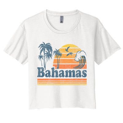 Bahamas Beach Summer Vacation Sunset Vintage 70S Retro Crop Top