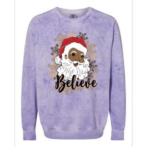 Black Believe Santa Claus Fun African American Santa Colorblast Crewneck Sweatshirt