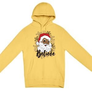 Black Believe Santa Claus Fun African American Santa Premium Pullover Hoodie