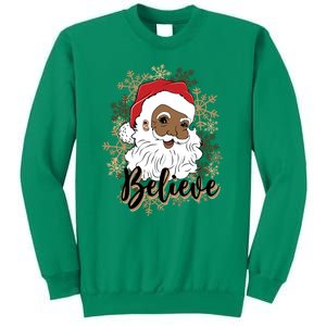 Black Believe Santa Claus Fun African American Santa Sweatshirt