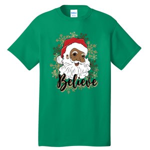 Black Believe Santa Claus Fun African American Santa Tall T-Shirt