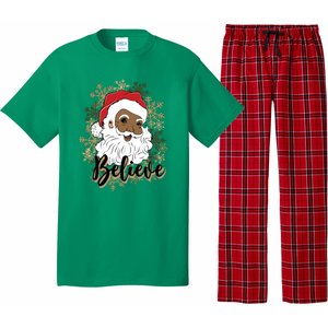 Black Believe Santa Claus Fun African American Santa Pajama Set