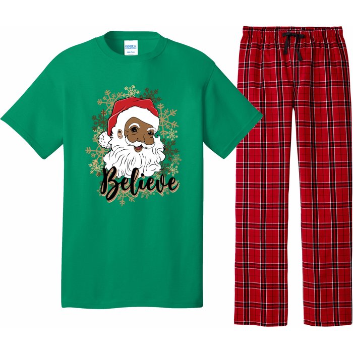 Black Believe Santa Claus Fun African American Santa Pajama Set