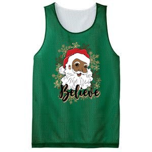 Black Believe Santa Claus Fun African American Santa Mesh Reversible Basketball Jersey Tank