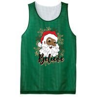 Black Believe Santa Claus Fun African American Santa Mesh Reversible Basketball Jersey Tank