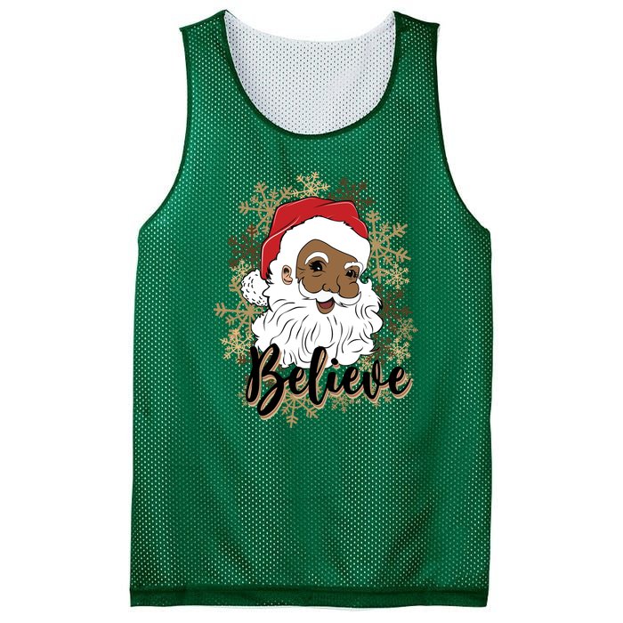 Black Believe Santa Claus Fun African American Santa Mesh Reversible Basketball Jersey Tank