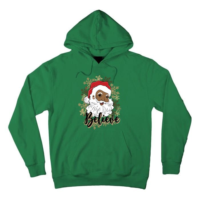 Black Believe Santa Claus Fun African American Santa Tall Hoodie