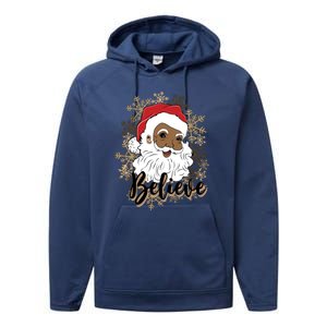 Black Believe Santa Claus Fun African American Santa Performance Fleece Hoodie