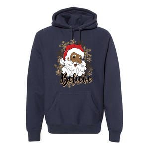 Black Believe Santa Claus Fun African American Santa Premium Hoodie