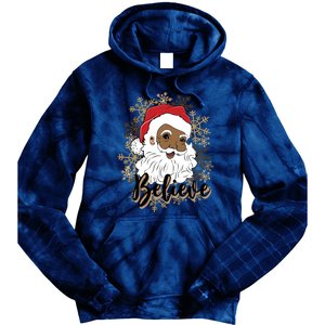 Black Believe Santa Claus Fun African American Santa Tie Dye Hoodie