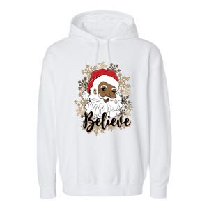 Black Believe Santa Claus Fun African American Santa Garment-Dyed Fleece Hoodie