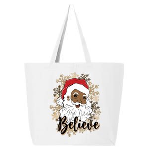 Black Believe Santa Claus Fun African American Santa 25L Jumbo Tote