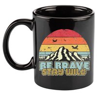 Be Brave Stay Wild Retro Style Outdoors 11oz C Handle Ceramic Mug