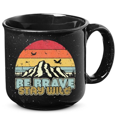 Be Brave Stay Wild Retro Style Outdoors 15oz Campfire Ceramic Mug