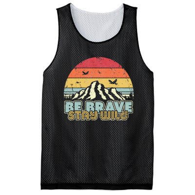 Be Brave Stay Wild Retro Style Outdoors Mesh Reversible Basketball Jersey Tank