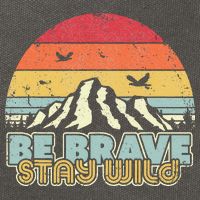 Be Brave Stay Wild Retro Style Outdoors Cotton Canvas Backpack