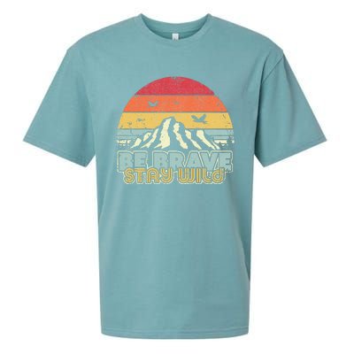 Be Brave Stay Wild Retro Style Outdoors Sueded Cloud Jersey T-Shirt