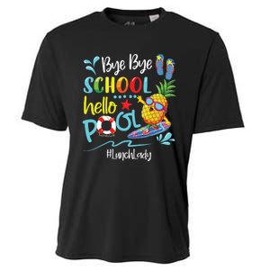 Bye Bye School Hello Pool Lunch Lady Last Day Of School Tee Cooling Performance Crew T-Shirt