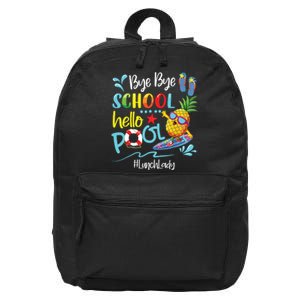 Bye Bye School Hello Pool Lunch Lady Last Day Of School Tee 16 in Basic Backpack