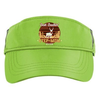 Best Buckin Stepgiftmom Ever Funny Hunting Family Gift Adult Drive Performance Visor