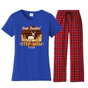 Best Buckin Stepgiftmom Ever Funny Hunting Family Gift Women's Flannel Pajama Set