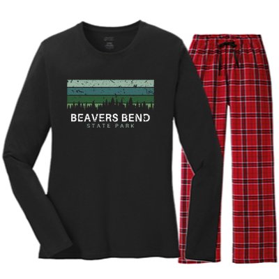 Beavers Bend State Park Oklahoma Women's Long Sleeve Flannel Pajama Set 