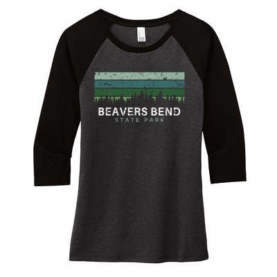 Beavers Bend State Park Oklahoma Women's Tri-Blend 3/4-Sleeve Raglan Shirt