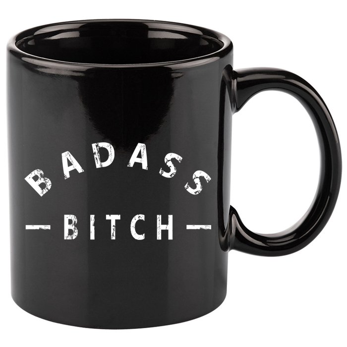 Badass Bitch Strong Hooded Gift 11oz C Handle Ceramic Mug