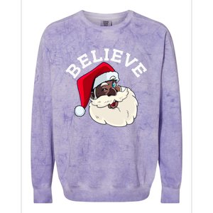 Black Believe Santa Claus Christmas African American Xmas Colorblast Crewneck Sweatshirt