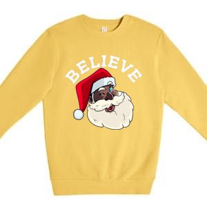 Black Believe Santa Claus Christmas African American Xmas Premium Crewneck Sweatshirt