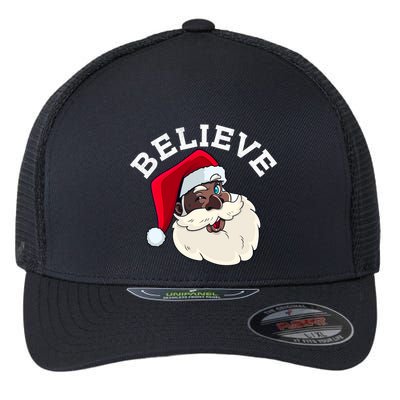 Black Believe Santa Claus Christmas African American Xmas Flexfit Unipanel Trucker Cap