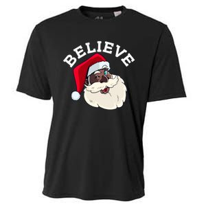 Black Believe Santa Claus Christmas African American Xmas Cooling Performance Crew T-Shirt