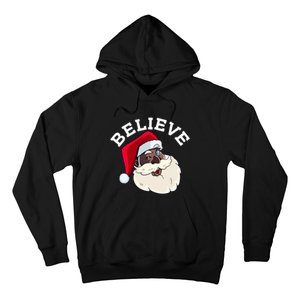 Black Believe Santa Claus Christmas African American Xmas Hoodie