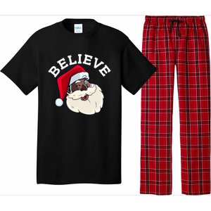 Black Believe Santa Claus Christmas African American Xmas Pajama Set