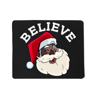 Black Believe Santa Claus Christmas African American Xmas Mousepad