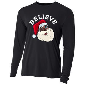 Black Believe Santa Claus Christmas African American Xmas Cooling Performance Long Sleeve Crew