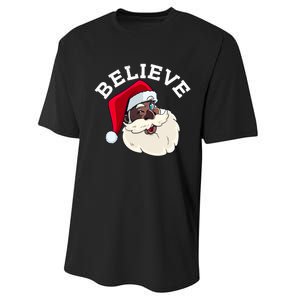 Black Believe Santa Claus Christmas African American Xmas Performance Sprint T-Shirt