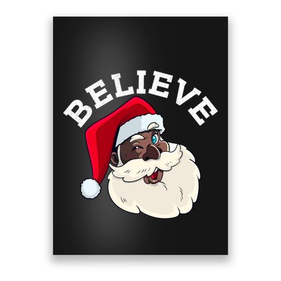 Black Believe Santa Claus Christmas African American Xmas Poster