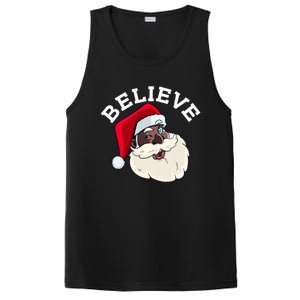 Black Believe Santa Claus Christmas African American Xmas PosiCharge Competitor Tank