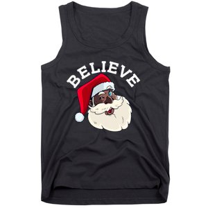 Black Believe Santa Claus Christmas African American Xmas Tank Top