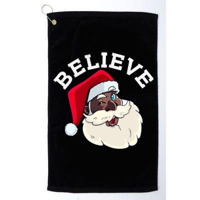 Black Believe Santa Claus Christmas African American Xmas Platinum Collection Golf Towel