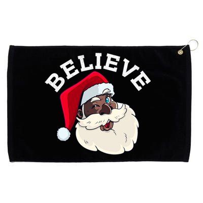 Black Believe Santa Claus Christmas African American Xmas Grommeted Golf Towel