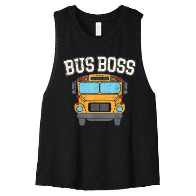 Bus Boss School Service Student Delivery Specialist Women's Racerback Cropped Tank