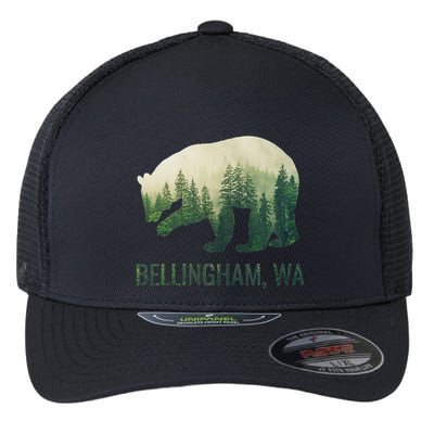 Bellingham Bear State Of Washington Pacific Nw Wildlife Flexfit Unipanel Trucker Cap