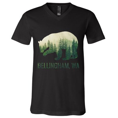 Bellingham Bear State Of Washington Pacific Nw Wildlife V-Neck T-Shirt